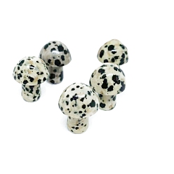 Далматинских Джаспер Фигурки целебных грибов из натуральной далматинской яшмы, Украшения из камня с энергией Рейки, 20 мм