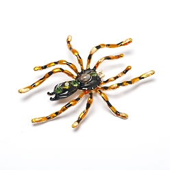 Золотистый Эмалированные булавки на тему Хэллоуина, Брошь из сплава со стразами для рюкзака, паук, золотые, 70x90 мм