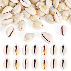 Морская Ракушка 50шт. подвески из натуральной ракушки каури, подвески в форме ракушек, цвет морской раковины, 20~23x14~15x10.5~11.5 мм, отверстие : 2 мм