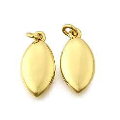 Horse Eye Латунные подвески, стойки покрытие, прочное покрытие, без кадмия и без свинца, реальный 18 k позолоченный, с целью перехода в кольце, лошадиный глаз , 15.5x7.5x3 мм, отверстие : 2 мм