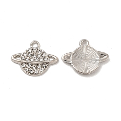 Платина Сплава кристалла горный хрусталь подвески, прелести планеты, никель, платина, 15x19x2 мм, отверстие : 1.8 мм