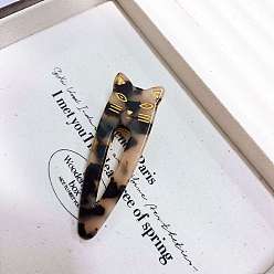 Черный Заколки для волос из кожи аллигатора в форме кошки из ацетата целлюлозы (смола), аксессуары для волос для девочек женщин, чёрные, 73 мм