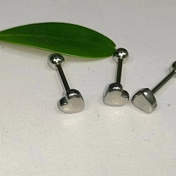 Нержавеющая Сталь Цвет Сердце 316 нержавеющая сталь 15 калибровочные кольца для языка, прямая штанга, украшения для пирсинга языка, цвет нержавеющей стали, 12 мм, штифты : 1.6 мм