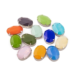 (52) Непрозрачная лаванда Шить на горный хрусталь, k 9 стеклянный страз, настройки латунных зубцов платинового тона, аксессуары для одежды, граненые, овальные, разноцветные, 30x20x10 мм, отверстие : 1.4 мм