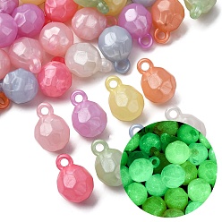 Oval Подвески из непрозрачного светящегося пудрового акрила, светится в темноте, разноцветные, овальные, 20x14.5 мм, отверстие : 3.4 мм, Около 253 шт / 500 г