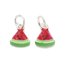 Арбуз Сплав эмали прелести, с целью перехода в кольце, арбуз, 12x10x5.5 мм, отверстие : 5 мм