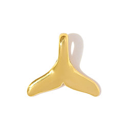 Настоящее золото 18K 304 подвески из нержавеющей стали, прелести рыбий хвост, ионное покрытие (ip), зеркальная полировка, реальный 18 k позолоченный, 16x14 мм, отверстие : 2 мм
