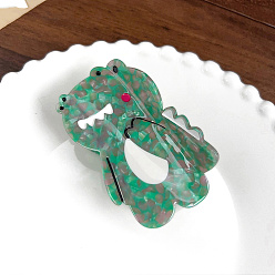 Морско-зеленый Заколки для волос в форме когтей из ацетата целлюлозы, аксессуары для волос для женщин и девочек, крокодил, цвета морской волны, 82x50 мм