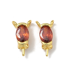 Верблюжий Латунные подвески-булавки с одиночными кубическими циркониями, украшенные бриллиантами., овальные, без кадмия и без свинца, стойки покрытие, долговечный, золотые, верблюжие, 13x7.5x5 мм, отверстие : 1.6 мм, штифты : 1x4 мм