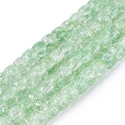 Средний Аквамарин Хрустящие прозрачные стеклянные бусины нити, баррель, средний аквамарин, 8~8.5x5.5~6.5 мм, отверстие : 1.2~1.4 мм, около 61~64 шт / нитка, 14.96~15.75 дюйм (38~40 см)