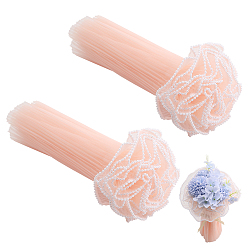 Pink 2 сумки органза упаковка цветов букет бумага, с кромкой из абс-пластика, имитирующей перламутр, на день Святого Валентина, свадьба, украшение на день рождения, розовые, 270~300x0.2~3мм около 4 ярд/мешок