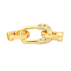 Настоящее золото 18K Латунное микропейв, прозрачный кубический цирконий, складные застежки, без кадмия, без никеля и без свинца, овальные, реальный 18 k позолоченный, 33 мм