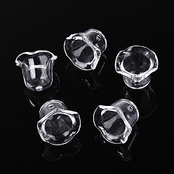 Прозрачный Прозрачные колпачки акриловая бисера, цветок, прозрачные, 14.5x17.5~18x17.5~18 мм, отверстие : 2 мм, Около 543 шт / 500 г