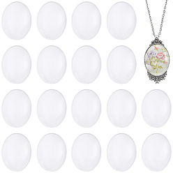 Clear 50Pcs Transparent Glass Cabochons, Clear Glass Oval Cabochon for Cameo Photo Pendant Craft Jewelry Making, Clear, 40x30x8mm