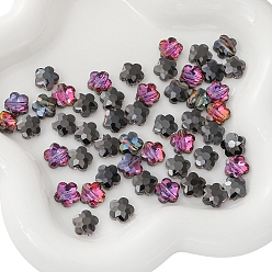 Черный 10 прозрачные стеклянные бусины, цветок, чёрные, 10 мм