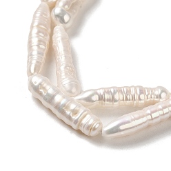 Dentelle Vieille Perle baroque naturelle perles de perles de keshi, perle de culture d'eau douce, note 4a+, colonne, vieille dentelle, 10~29x4.5~7mm, Trou: 0.5mm, Environ 16~18 pcs/chapelet, 14.80~15.24'' (37.6~38.7 cm)
