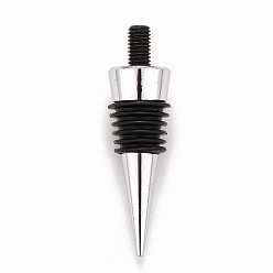 Silver Reusable Classic Aluminium Alloy Wine Bottle Stopper, with Silicone Stopper, Cone, for DIY Personalized Bottle Stopper Accessories, Silver Color Plated, 76x21mm, Hole: 4.2x4mm, Screw Pin: 20x7.5mm