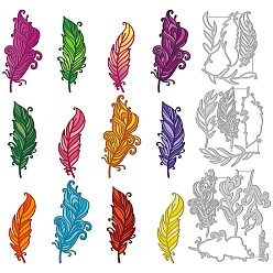 Перо Углеродистая сталь разрезает трафареты, для diy scrapbooking, Фотоальбом, декоративная бумага для тиснения, цвет нержавеющей стали, перо рисунок, 113~169x147~186x0.8 мм, 3 шт / комплект