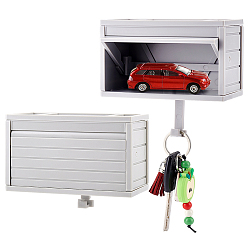 Светло-серый Пластиковый держатель для ключей от гаражного ключа с открывающейся дверцей, изготовленный из АБС-пластика., прямоугольные, светло-серый, 118x65x55 мм