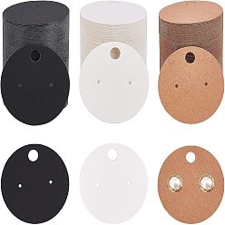 Mixed Color 150 Pcs 3 Colors Paper Jewelry Display Cards, for Hanging Earring Display, Flat Round, Mixed Color, 1-5/8 inch(4cm), 50pcs/color