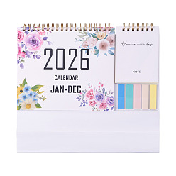 Фиолетовый 2026 Настольный календарь, с блокнотом и стикерами, школьные офисные принадлежности, фиолетовые, 79x257x190 мм