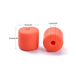Tomato Handmade Polymer Clay Bead Strands, Column, Tomato, 6.5x6mm, Hole: 1.2mm, about 61pcs/strand, 15.75 inch(40cm)