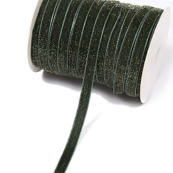 Темно-серый Односторонние бархатные ленты с блестящей пудрой, аксессуары для одежды, темно-серый, 3/8 дюйм (10 мм), 100 ярдов / ролл