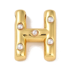 Letter H Латунные подвески, без кадмия, без никеля и без свинца, с абс, Письмо ~ Z, Письмо ч, 20.5x16.5x6.5 мм, отверстие : 3.5 мм