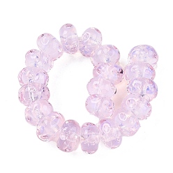 Бледно-Розовый Бусы лэмпворк ручной работы, рондель, розовый жемчуг, 11.5~12.5x7 мм, отверстие : 2.5 мм, около 20 шт / нитка, 5.51~6'' (14~15 см)