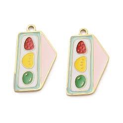 Food 304 подвески из нержавеющей стали, с эмалью, ионное покрытие (ip), реальный 18 k позолоченный, торт, 18x11x1.5 мм, отверстие : 1.4 мм