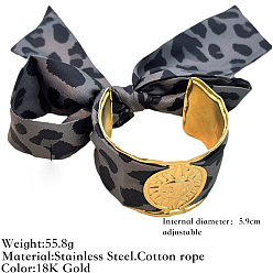 Светло-серый 304 Браслеты-манжеты из нержавеющей стали и шарфа, широкие браслеты для женщин, плоские круглые с солнцем, реальный 18 k позолоченный, светло-серый, внутренний диаметр: 2.32 дюйм (5.9 см)