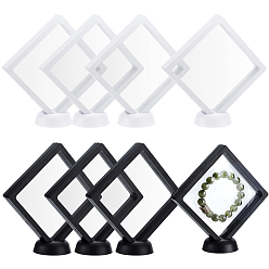 (52) Непрозрачная лаванда 8 шт. 2 цветные квадратные прозрачные ПЭ тонкие пленочные подвесные коробки для демонстрации ювелирных изделий, 8 шт. 2 цвета пластикового корпуса, разноцветные, коробка: 10.8x10.8x2.05 см, 4 шт / цвет