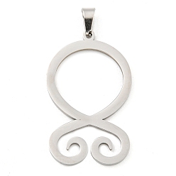 Нержавеющая Сталь Цвет Не тускнеющие 304 подвески из нержавеющей стали, лазерная резка, оберег тролльского креста, цвет нержавеющей стали, 33x20x1.3 мм, отверстие : 5x3 мм