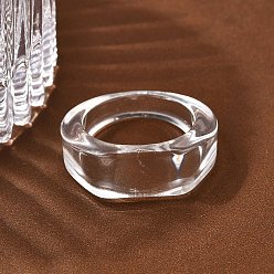 Прозрачный Детский прозрачный акриловый клей на кольцевой основе, прямоугольная пустая простая подкладка кольца настройки для самостоятельного изготовления детских колец, прозрачные, 8.5 мм, размер США 7 3/4 (17.9 мм)