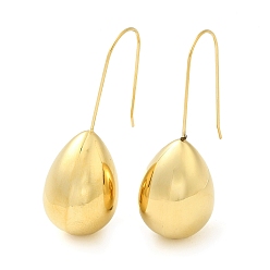 Настоящее золото 14K 304 из нержавеющей стали болтаться серьги, слеза, реальный 14 k позолоченный, 42x15 мм