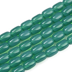 Зеленый Стеклянные бусины, прозрачное стекло, баррель, зелёные, 9x6 мм, отверстие : 1 мм, около 43 шт / нитка, 15.28'' (38.8 см)