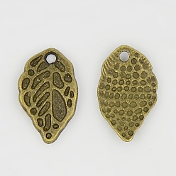Античная Бронза Сплавочные подвески тибетского стиля, без свинца и без кадмия, лист, античная бронза, 10x16x2 мм, отверстие : 1.5 мм