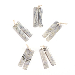 Нефрит Натуральные ксюянские нефритовые подвески, для изготовления ювелирных изделий, прямоугольные, 48~48.5x10~10.5x4~4.5 мм, отверстие : 1 мм