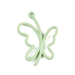 Бледно-Зеленый Подвески из сплава краски для выпечки, бабочка, бледно-зеленый, 26x19x2 мм, отверстие : 2 мм