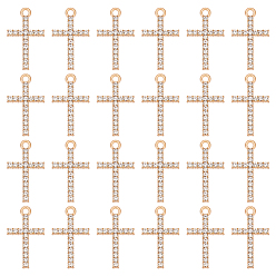 Light Gold 40подвески из сплава с кристаллами и стразами, крест прелести, без кадмия и без свинца, золотой свет, 25.5x15x2 мм, отверстие : 2 мм, 40 шт / комплект