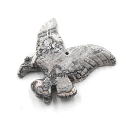 Камень Карты Резные подвески из натурального камня, орел, 40x40x8 мм, отверстие : 1.2 мм