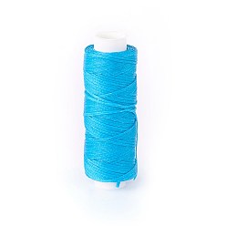 Темно-Голубой Вощеный шнур полиэстера, микро шнур макраме, для кожаного проекта, изготовление браслетов, ремонт обуви, переплетное дело, плоский, глубокое синее небо, 0.8 мм, около 32.8 ярдов (30 м) / рулон