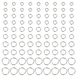 Нержавеющая Сталь Цвет 2000 шт. 5 стили 304 соединительные кольца из нержавеющей стали, открытые кольца прыжок, цвет нержавеющей стали, 18 датчик, 5~10x1 мм, внутренний диаметр: 3~8 мм, 400 шт / стиль