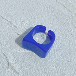 Синий Летние кольца-манжеты из смолы для женщин, прямоугольные, синие, внутренний диаметр: 17 мм
