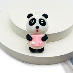 Pink Пластиковые подвески из пвх, панда, розовые, 48x28 мм