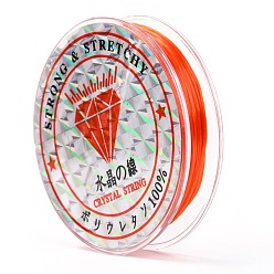 Orange Red Strong Stretchy Beading Elastic Thread, Flat Elastic Crystal String, Orange Red, 0.8mm, about 10.93 yards(10m)/roll