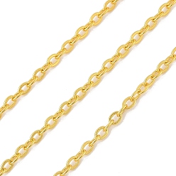 Золотой 304 кабельные цепи из нержавеющей стали, пайки, долговечный, с катушкой, золотые, 3.5x2.6x0.5 мм, около 32.81 футов (10 м) / рулон