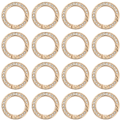 Light Gold 16 шт. Кольца пружинные со стразами из сплава, кольцо, золотой свет, 28x5 мм