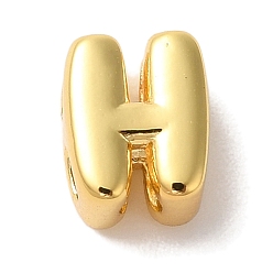 Letter H Стойки обшивки латунные подвески, письмо амулеты, без кадмия и без свинца, долговечная тарелка, реальный 18 k позолоченный, Письмо ч, 7x6x5 мм, отверстие : 3 мм
