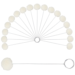 Платина Шерстяные тампоны с шариковой кистью инструмент для окрашивания кожи, с железной ручкой, для проектов по рукоделию своими руками, платина, 125x18 мм, отверстие : 13 мм